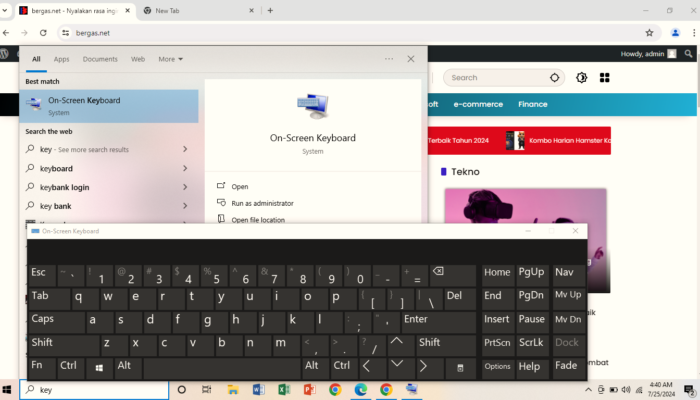 Cara Menggunakan On-Screen Keyboard Atau Virtual Keyboard Ketika Keyboard Utama Eror