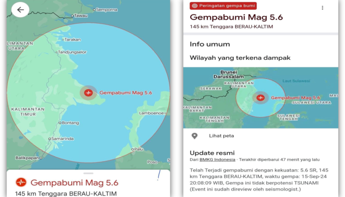 Gempa Kaliorang Kutai Timur dan Sekitarnya Yang Berpusat Di Berau Kaltim